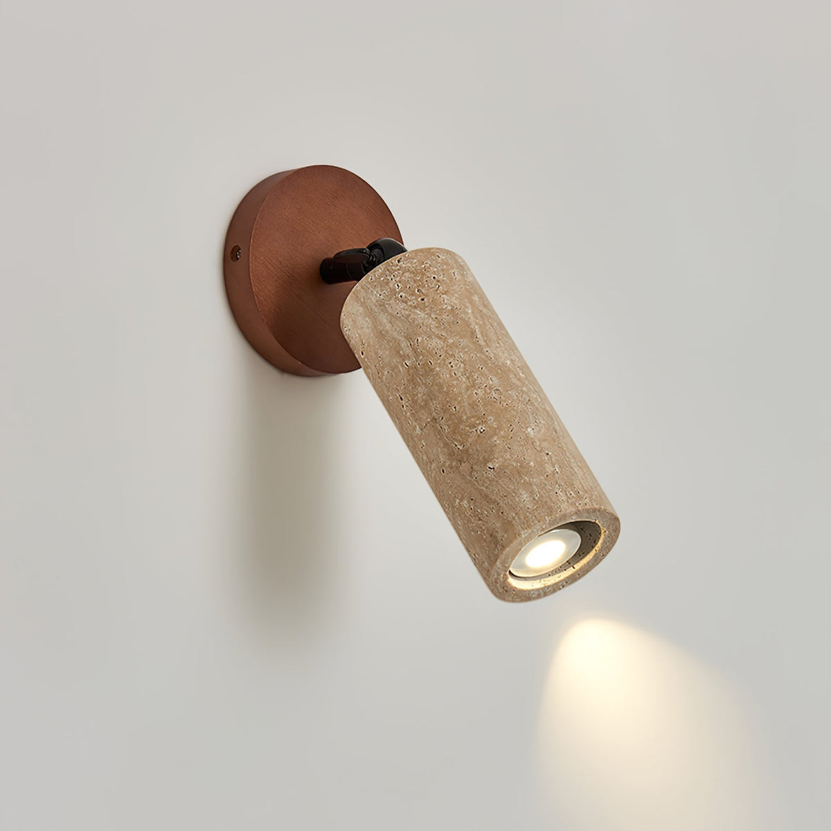 Ilvaira Cylindrique-Tube Travertin Luminaire Mural