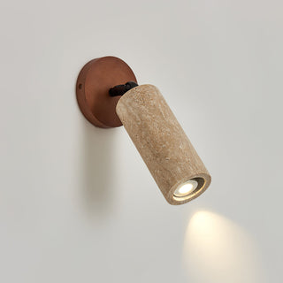 Zarinila Cylindrique-Tube Travertin Luminaire Mural