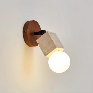 Zarinila Cylindrique-Tube Travertin Luminaire Mural