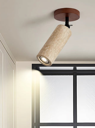 Zarinila Cylindrique-Tube Travertin Luminaire Mural