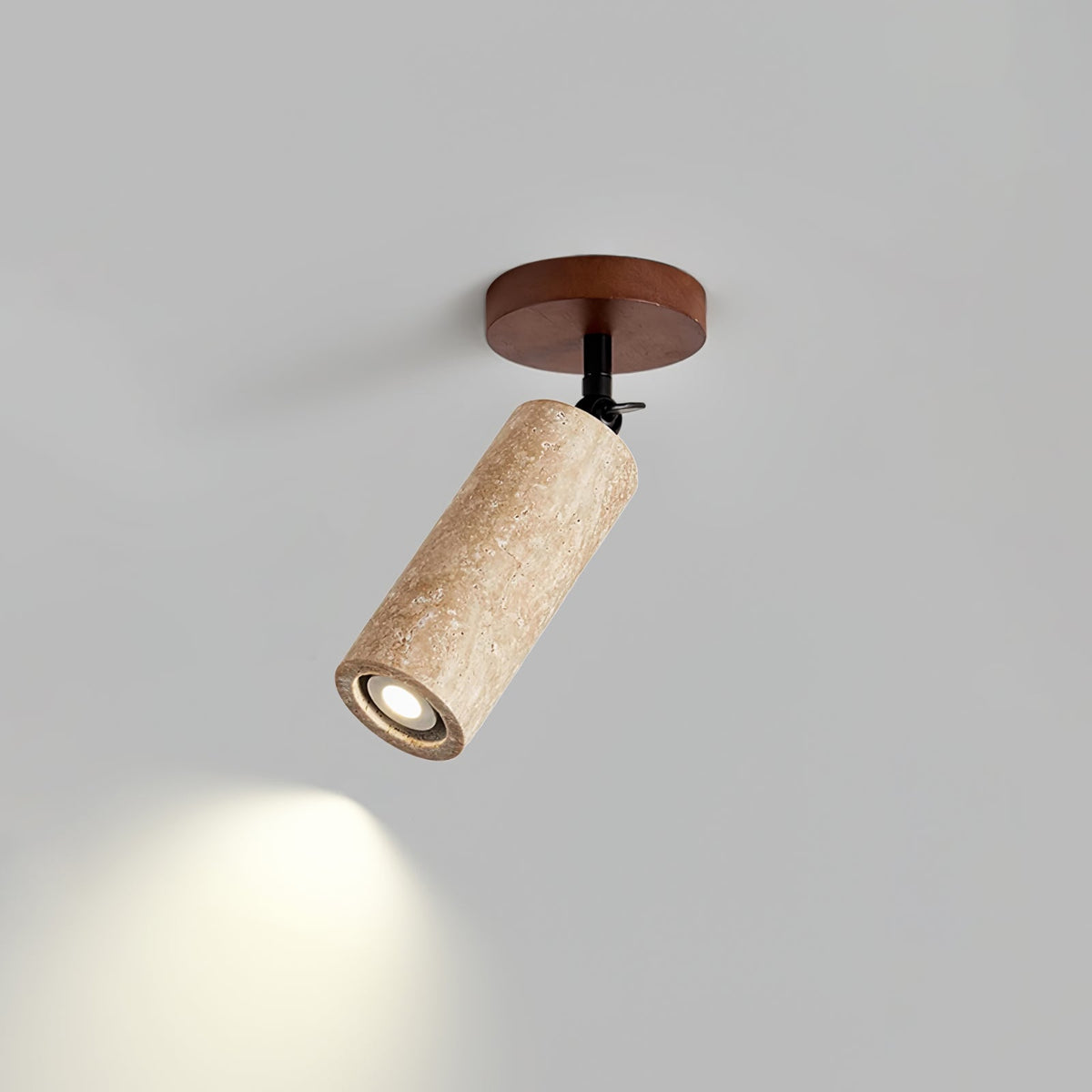 Ilvaira Cylindrique-Tube Travertin Luminaire Mural
