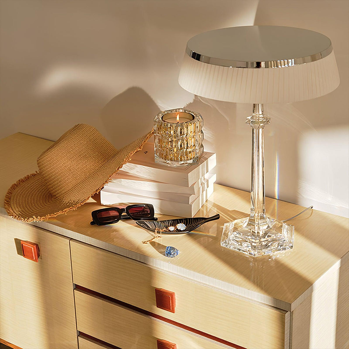 Haloza Lampe de Table en Tissu Luxueuse