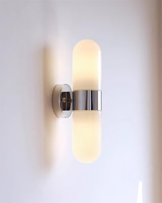 Vertical Capsule Glass Wall Sconce-Neutral Decor