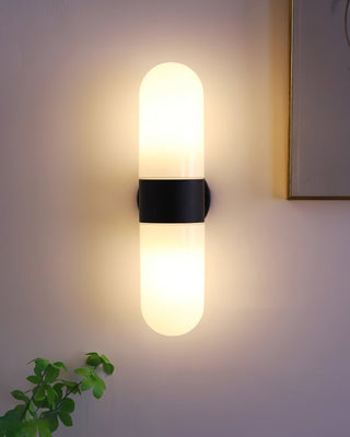 Vertical Capsule Glass Wall Sconce-Neutral Decor