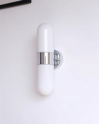 Vertical Capsule Glass Wall Sconce-Neutral Decor