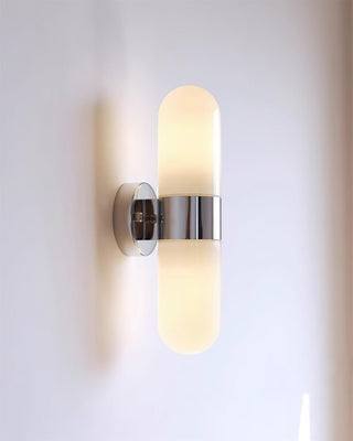 Vertical Capsule Glass Wall Sconce-Neutral Decor