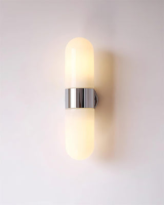 Vertical Capsule Glass Wall Sconce-Neutral Decor