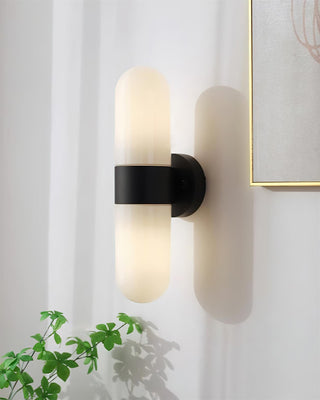Vertical Capsule Glass Wall Sconce-Neutral Decor