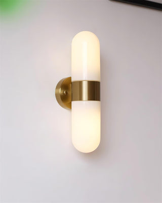 Vertical Capsule Glass Wall Sconce-Neutral Decor