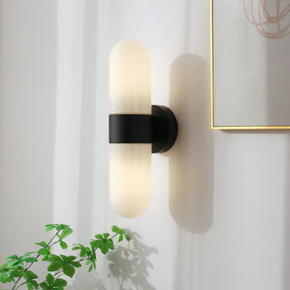 Vertical Capsule Glass Wall Sconce-Neutral Decor