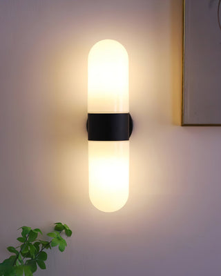 Vertical Capsule Glass Wall Sconce-Neutral Decor