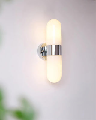 Vertical Capsule Glass Wall Sconce-Neutral Decor