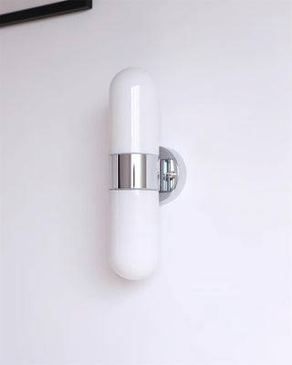 Vertical Capsule Glass Wall Sconce-Neutral Decor