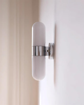 Vertical Capsule Glass Wall Sconce-Neutral Decor