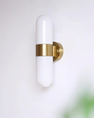 Vertical Capsule Glass Wall Sconce-Neutral Decor