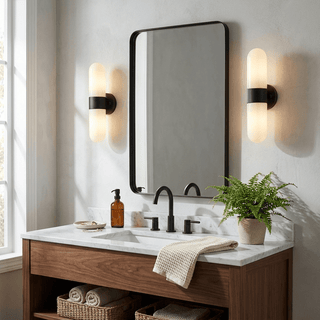 Vertical Capsule Glass Wall Sconce-Neutral Decor