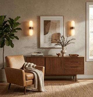 Vertical Capsule Glass Wall Sconce-Neutral Decor