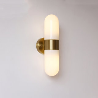 Vertical Capsule Glass Wall Sconce-Neutral Decor