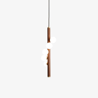 Lustra Suspension Linéaire en Bois et Verre