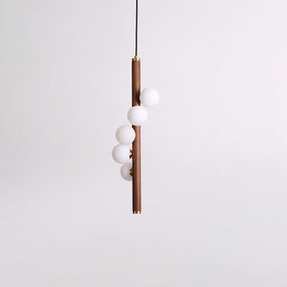 Lustra Suspension Linéaire en Bois et Verre