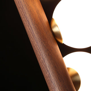 Lustra Suspension Linéaire en Bois et Verre
