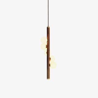 Lustra Suspension Linéaire en Bois et Verre