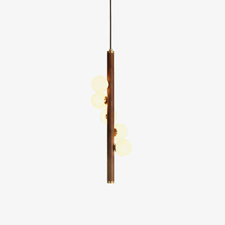 Lustra Suspension Linéaire en Bois et Verre