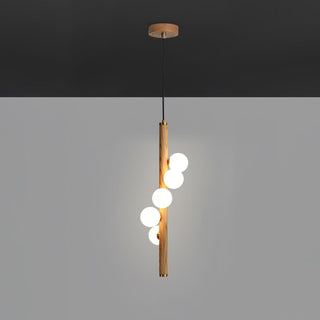 Lustra Suspension Linéaire en Bois et Verre