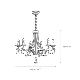 Cuvenara Lustre Laiton Cristal Luxe Postmoderne