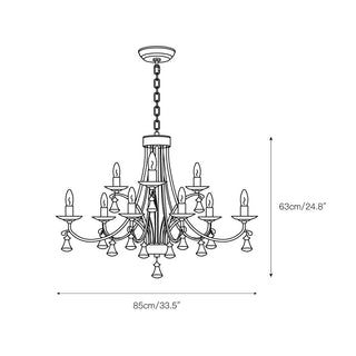 Cuvenara Lustre Laiton Cristal Luxe Postmoderne