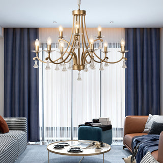 Cuvenara Lustre Laiton Cristal Luxe Postmoderne
