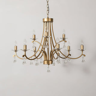 Cuvenara Lustre Laiton Cristal Luxe Postmoderne