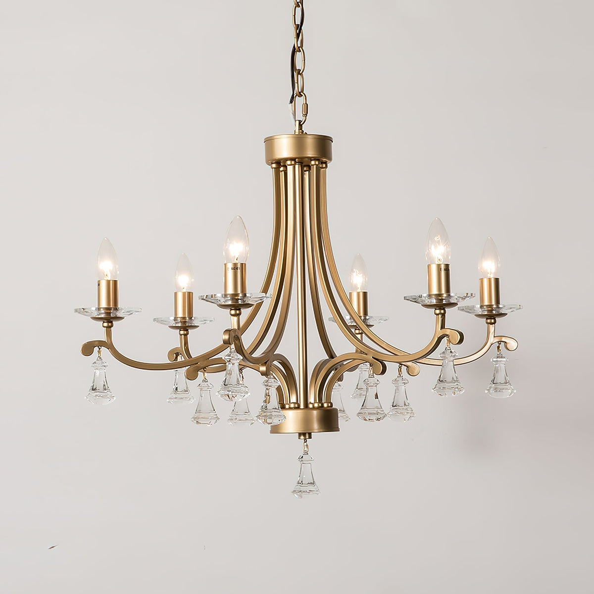 Cuvenara Lustre Laiton Cristal Luxe Postmoderne