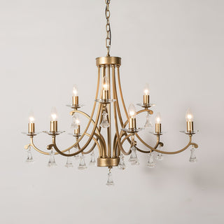 Cuvenara Lustre Laiton Cristal Luxe Postmoderne