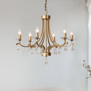 Cuvenara Lustre Laiton Cristal Luxe Postmoderne