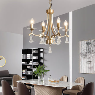 Cuvenara Lustre Laiton Cristal Luxe Postmoderne
