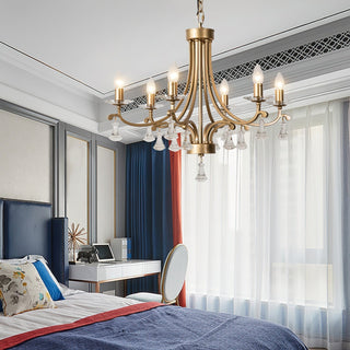 Cuvenara Lustre Laiton Cristal Luxe Postmoderne