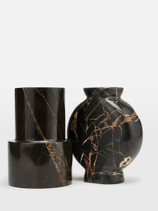 Vetra Noir Marble Vase-Neutral Decor