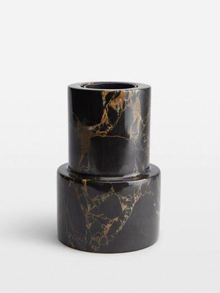 Vetra Noir Marble Vase-Neutral Decor