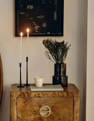 Vetra Noir Marble Vase-Neutral Decor