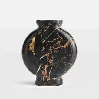 Vetra Noir Marble Vase-Neutral Decor