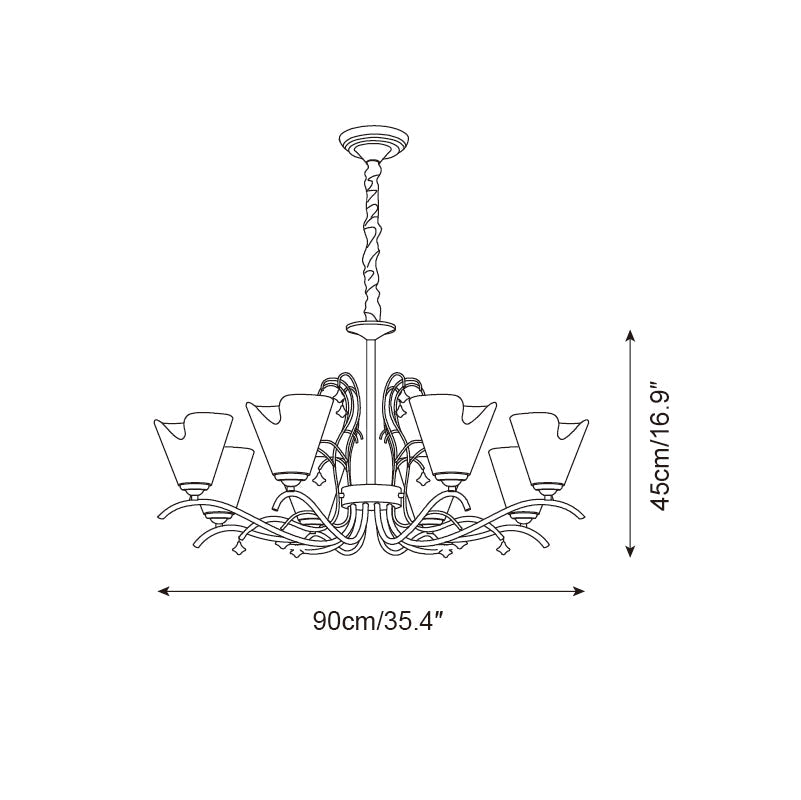 Givona Floral Glass Chandelier-Neutral Decor