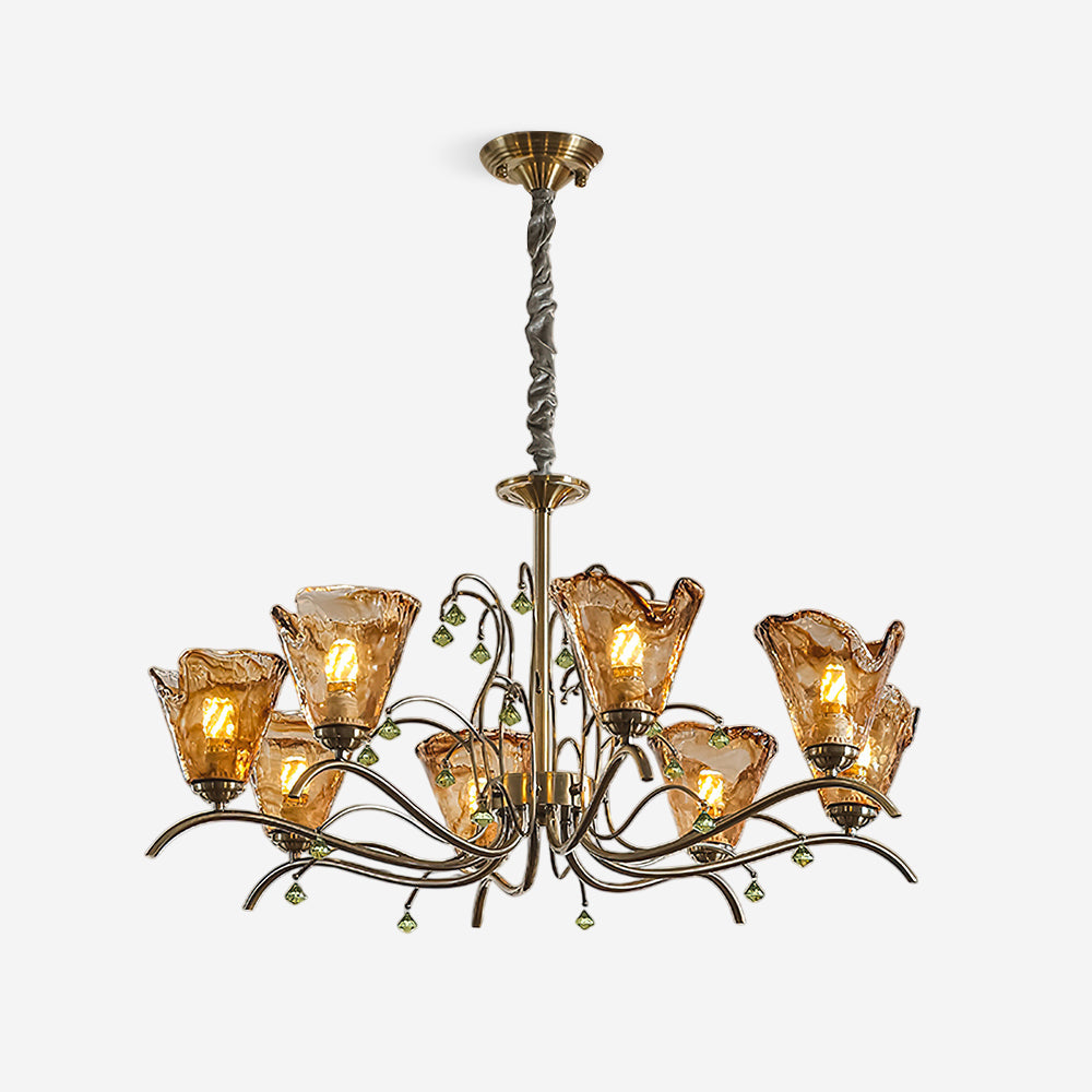 Givona Floral Glass Chandelier-Neutral Decor