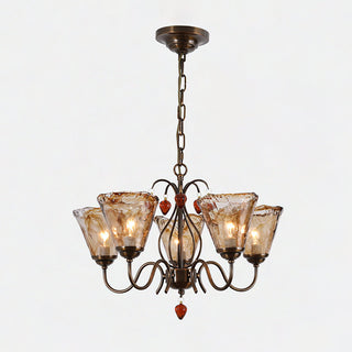 Evzorira Lustre Cristal Verre Industriel Luxe Vintage