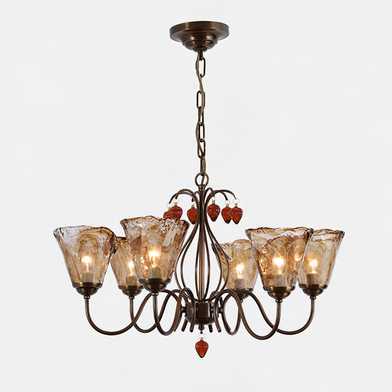 Evzorira Lustre Cristal Verre Industriel Luxe Vintage