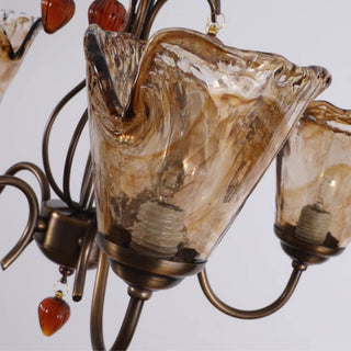 Evzorira Lustre Cristal Verre Industriel Luxe Vintage