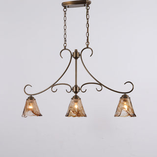 Aloror Suspension Île Laiton Verre Industriel Vintage