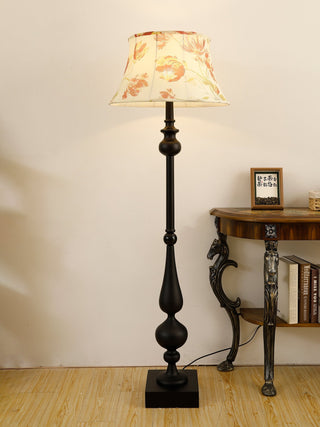 Floren Lampadaire en Bois Et Tissu Classique