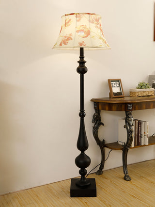 Floren Lampadaire en Bois Et Tissu Classique