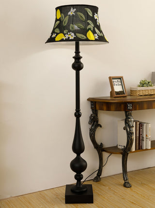 Floren Lampadaire en Bois Et Tissu Classique